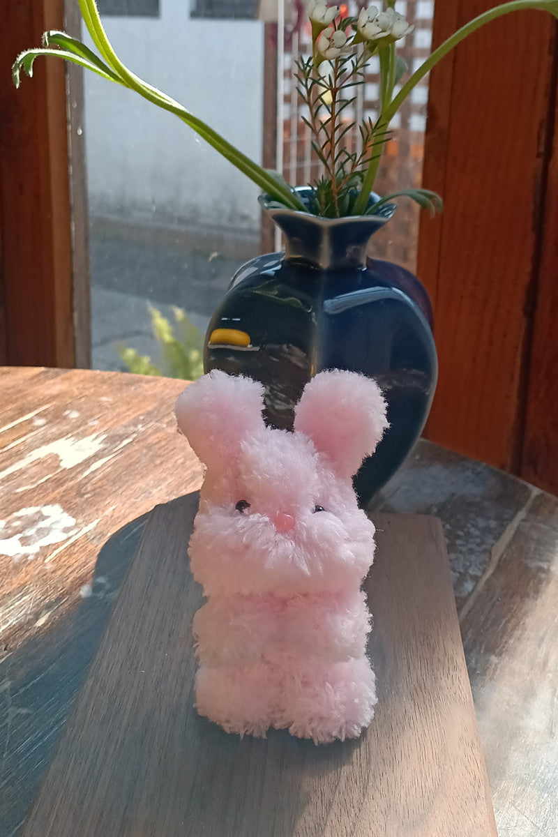 Handmade Small Pipe Cleaner Furry Bunny (Pink and Purple)