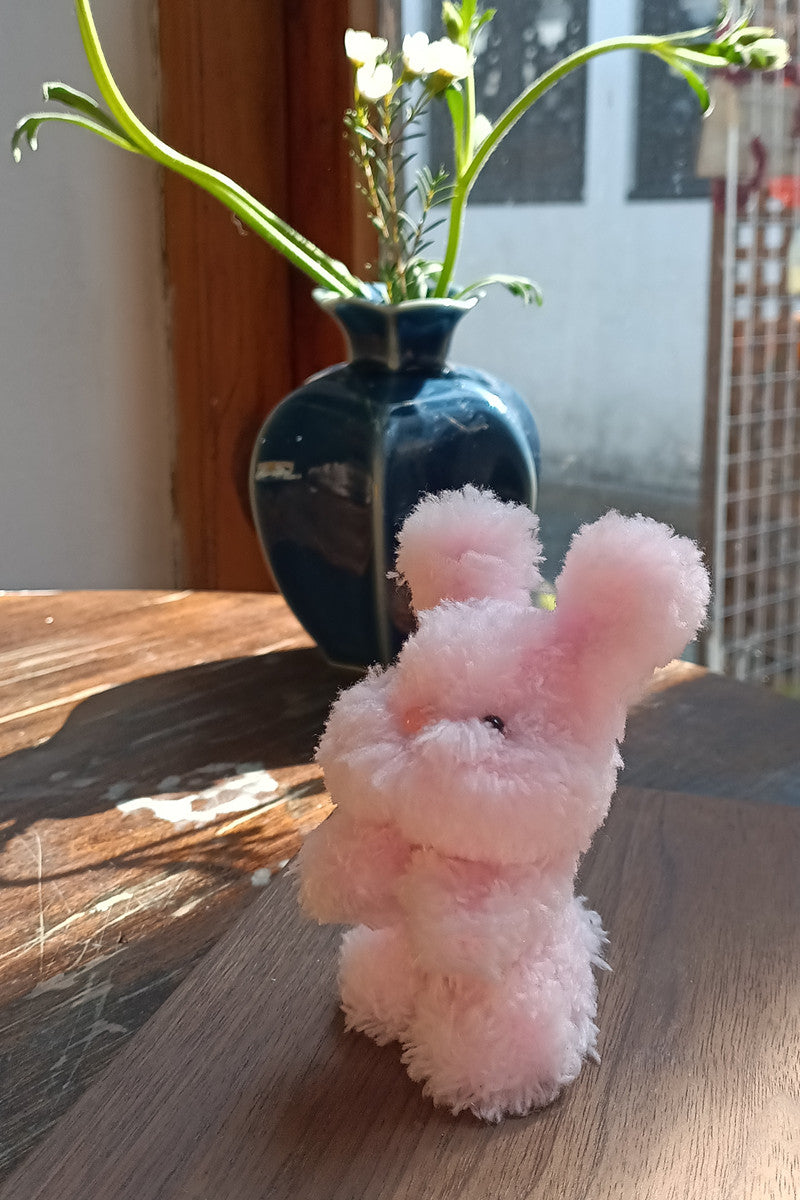Handmade Small Pipe Cleaner Furry Bunny (Pink and Purple)