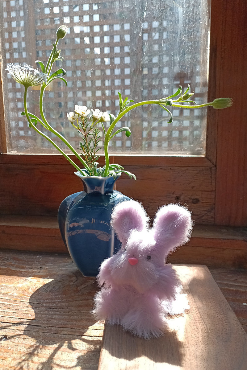 Handmade Small Pipe Cleaner Furry Bunny (Pink and Purple)