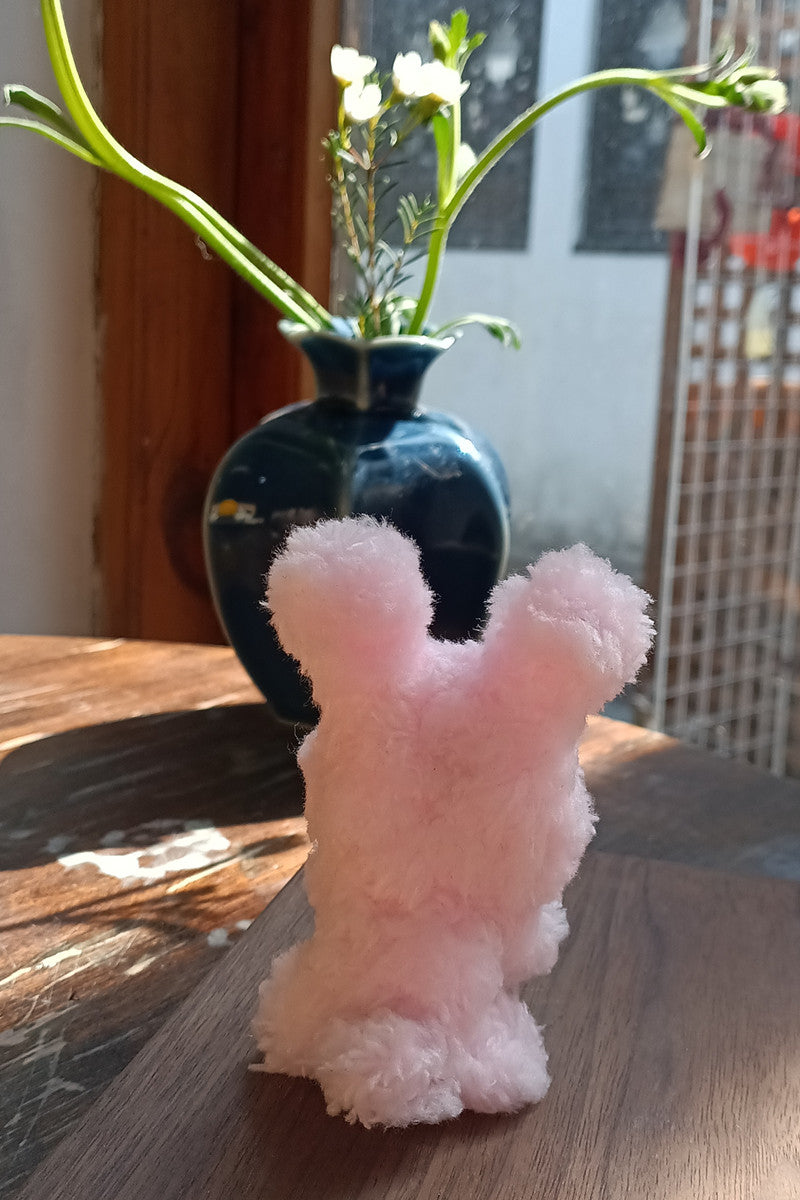 Handmade Small Pipe Cleaner Furry Bunny (Pink and Purple)