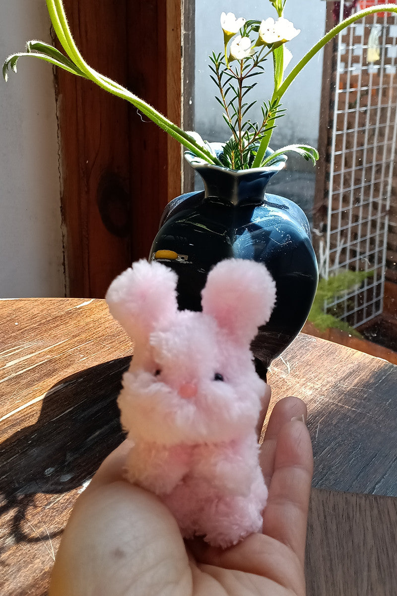Handmade Small Pipe Cleaner Furry Bunny (Pink and Purple)