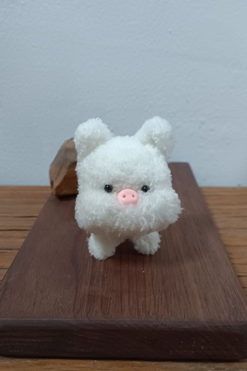 Handmade Pipe Cleaner Pig (Pink and White)
