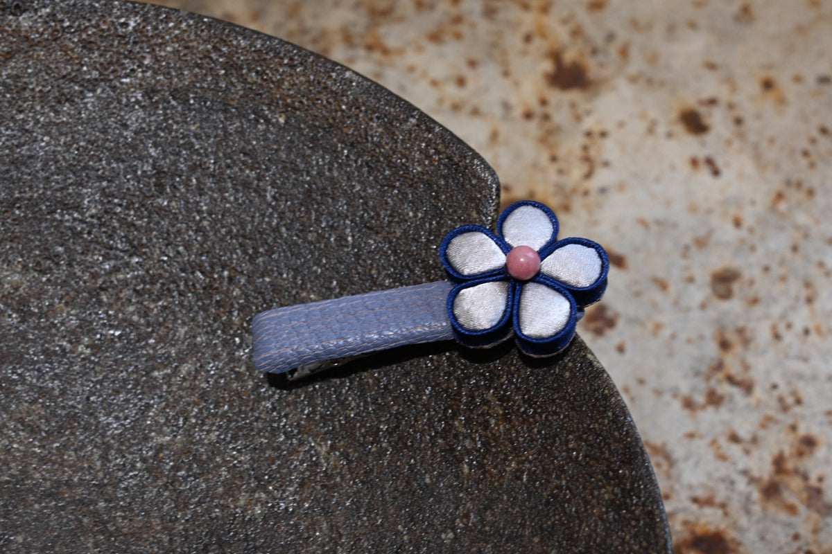 Handmade Floral Original Knot Button Hair Clip (Blue, Gray, Green, Gold, Purple, and Brown)