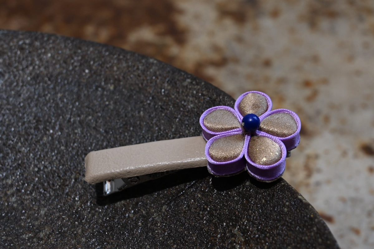 Handmade Floral Original Knot Button Hair Clip (Blue, Gray, Green, Gold, Purple, and Brown)