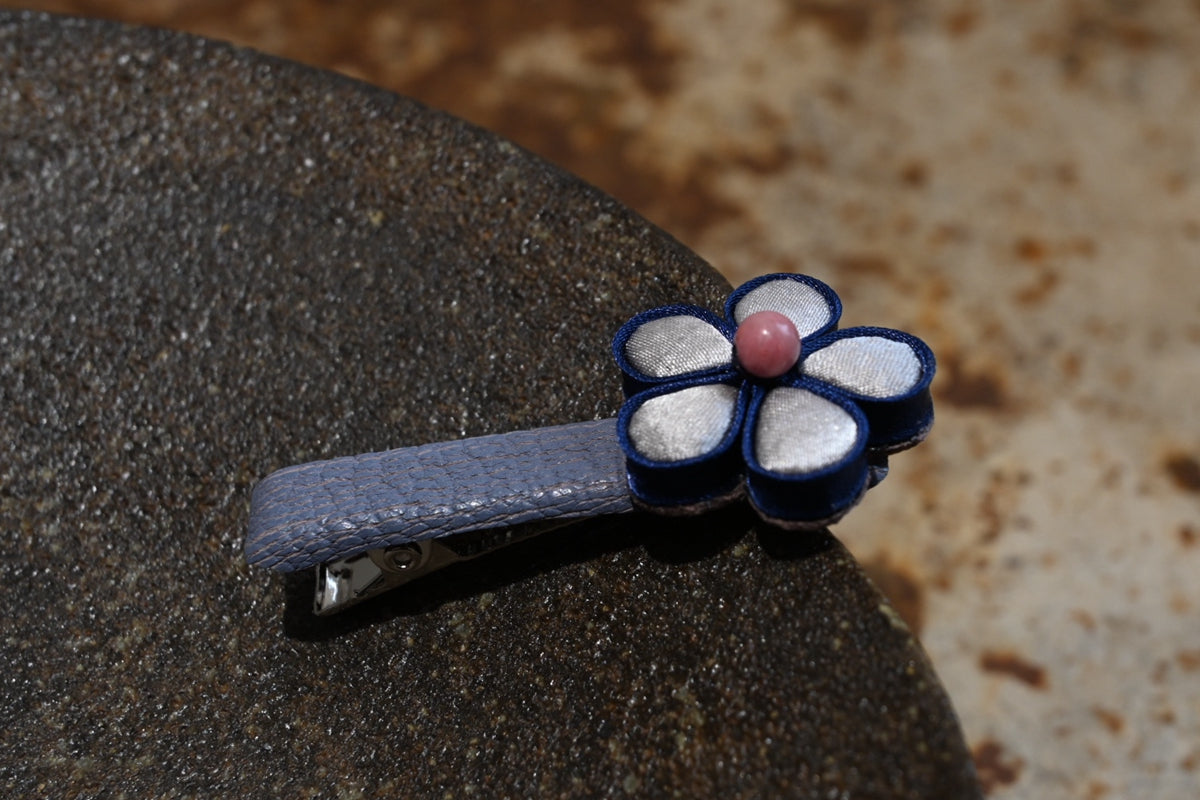 Handmade Floral Original Knot Button Hair Clip (Blue, Gray, Green, Gold, Purple, and Brown)
