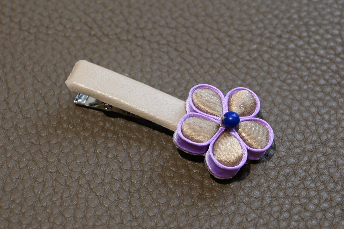 Handmade Floral Original Knot Button Hair Clip (Blue, Gray, Green, Gold, Purple, and Brown)